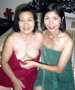Young and old asian lesbians