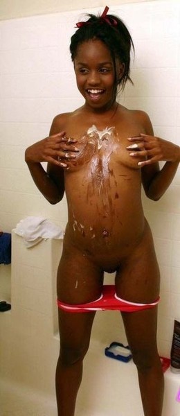 Young black teen playing sexual